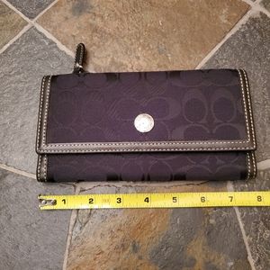 Coach Black Slim Sig C Jacquard/Leather trim
